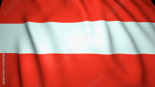 Waving realistic Austria flag background, 3d illustration