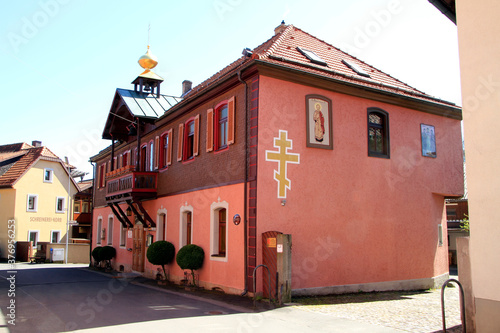 Pfarrgemeinde der Russisch-Orthodoxe Kirche in Bischofsheim. Bischofsheim, Bayern, Deutschland, Europa photo