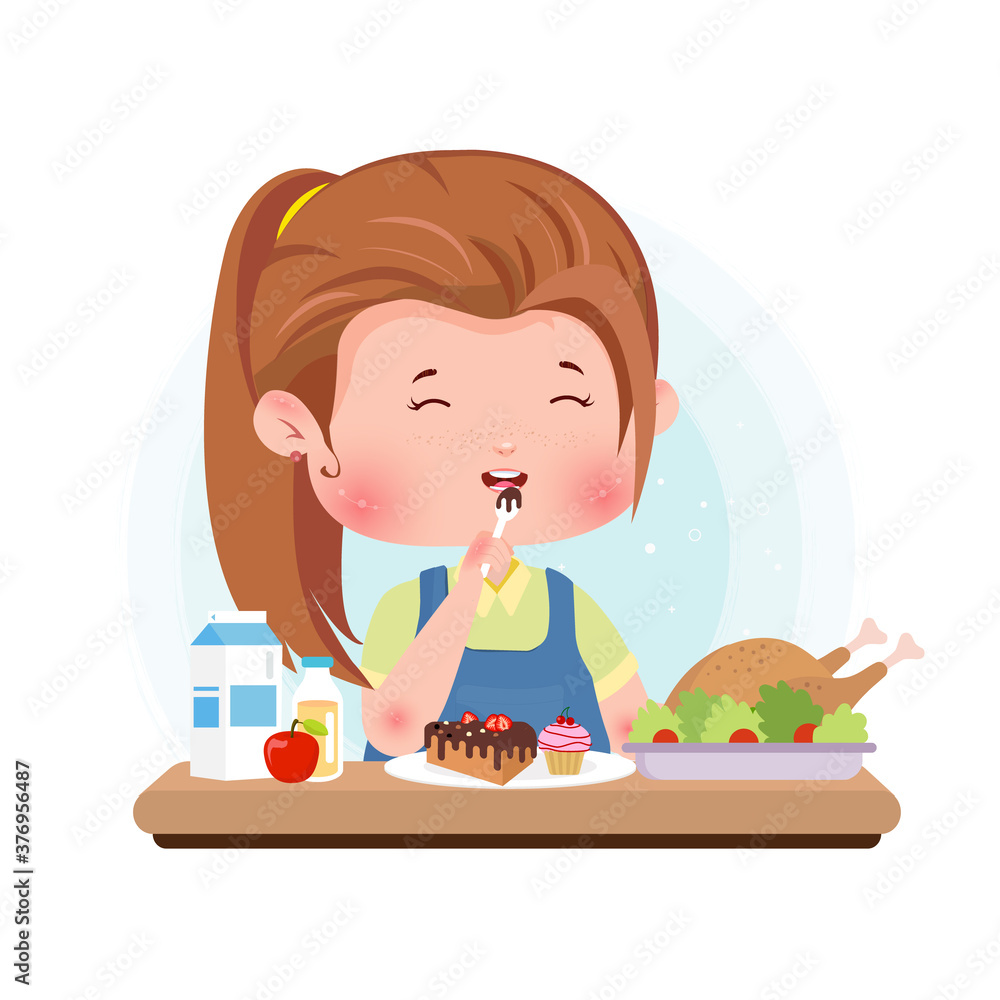 Eating Dessert Cute Character Concept Vector Illustration Eating Healthy Food
Eating Dessert Cute Character Concept Vector Illustration Eating Healthy Food