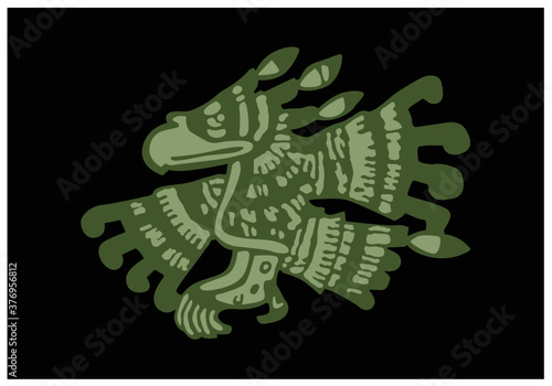 Mayan art. religious symbol of the ancient indians. Vector drawing for logo or illustrations.