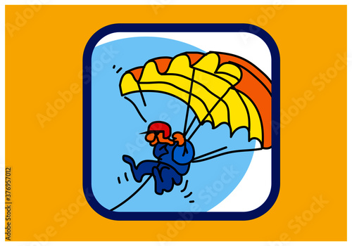 Recreation, sports and active pastime. paraglider. paraglider in the sky. Vector drawing for  illustrations.