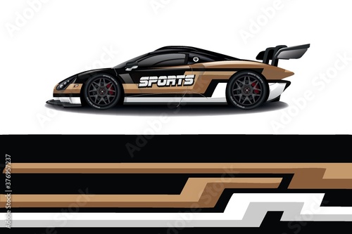 Sports car wrapping decal design 