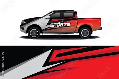 Sports car wrapping decal design 