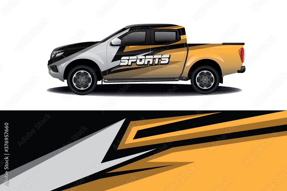 Fototapeta premium Sports car wrapping decal design 