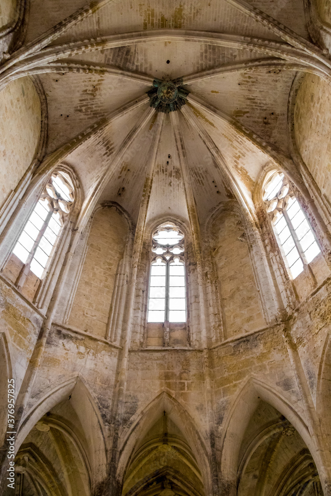 Vue sur les croisés d'ogives au dessus du coeur de l'abbaye de Valmagne (Occitanie, France) Vue sur les croisés d'ogives au dessus du coeur de l'abbaye de Valmagne (Occitanie, France)