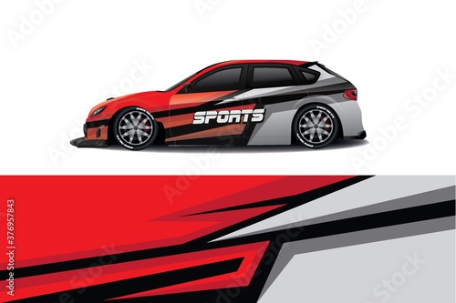 Sports car wrapping decal design 