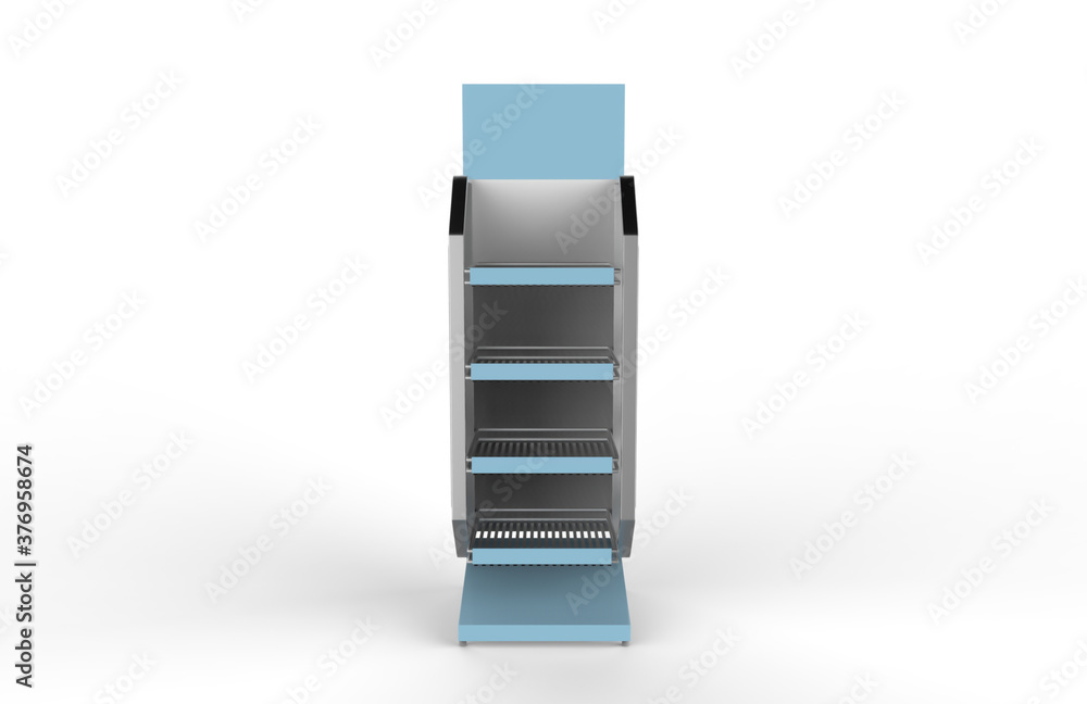 Display stand, retail display stand for product , display stands isolated on white background. 3d illustration Display stand, retail display stand for product , display stands isolated on white background. 3d illustration