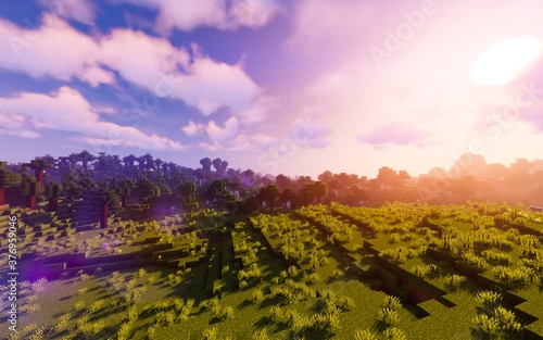 Paysage plaine Minecraft