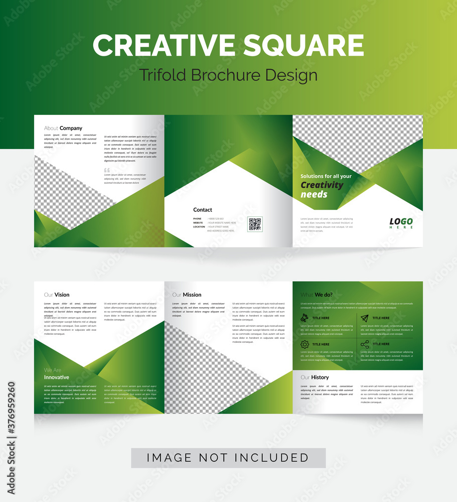 Green elegant business TRI FOLD BROCHURE modern Premium Vector design template set for corporate, office, finance and food industry with elegant color easy to edit