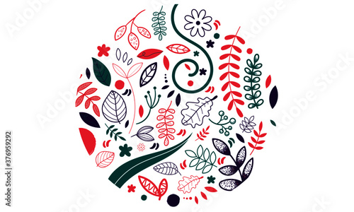 Fleurs, feuilles - Illustration