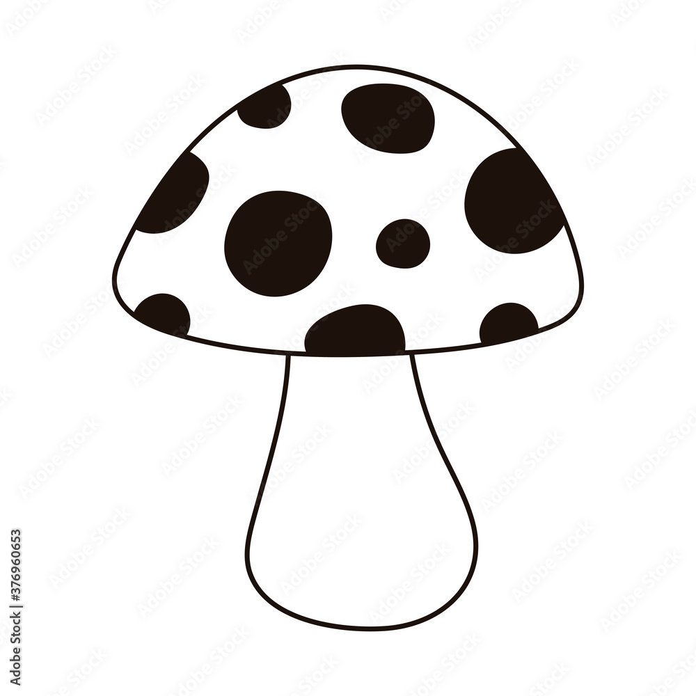 mushroom cartoon nature botanical isolated icon line style mushroom cartoon nature botanical isolated icon line style