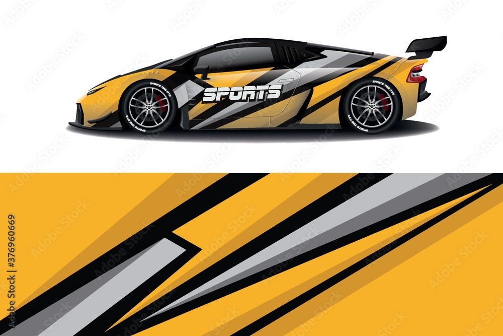 Fototapeta premium Sports car wrapping decal design 
