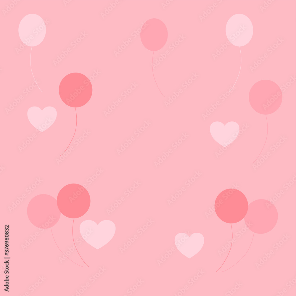 Beautiful pink and white balls on a pink background, vector gafika