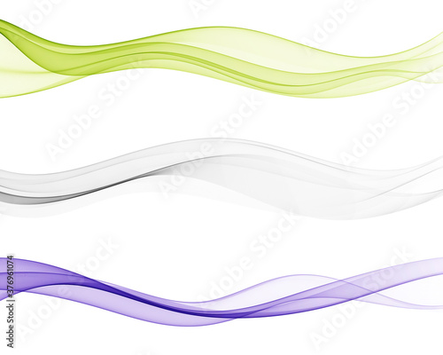 Set of abstract color wave Wave flow