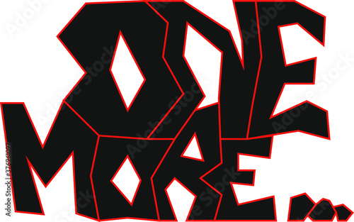 one more. vector lettering. black truncated letters with a red stroke