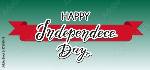 happy independence day with ribbon