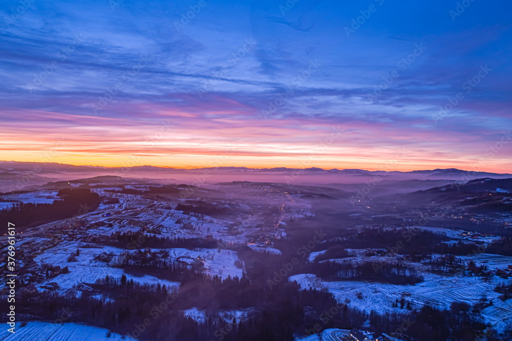 Nowy Sącz, kolorowy zachód słońca Nowy Sącz, kolorowy zachód słońca