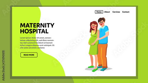 Maternity Hospital Consultation Parents Vector Flat illustration
