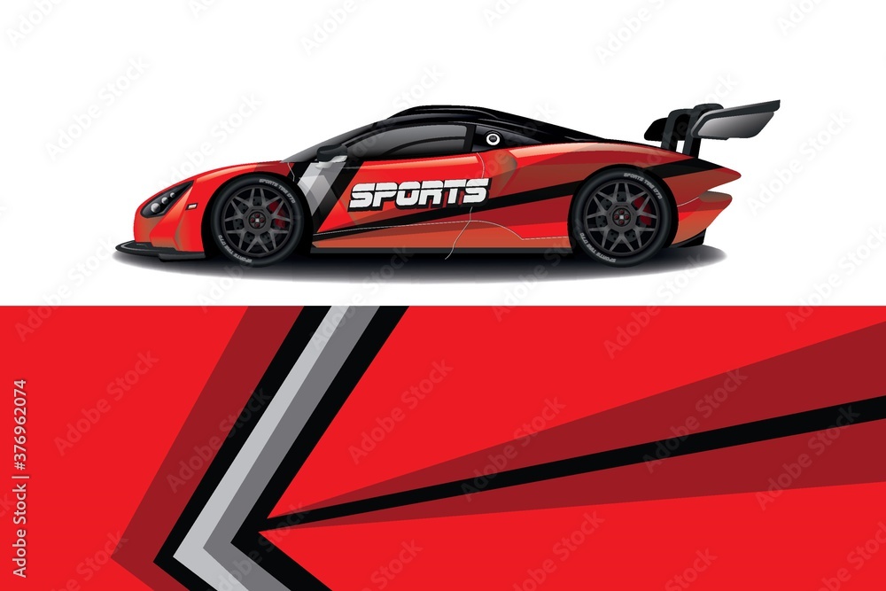 Obraz premium Sports car wrapping decal design