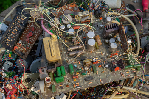 old electronic parts for TV sets and other household appliances