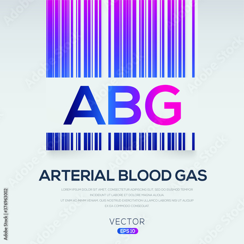 ABG mean (arterial blood gas),Vector illustration.