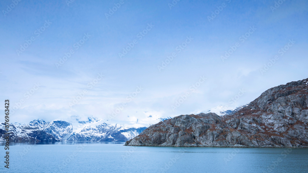 Cruise ship sailing in Glacier Bay National Park, Alaska Cruise ship sailing in Glacier Bay National Park, Alaska