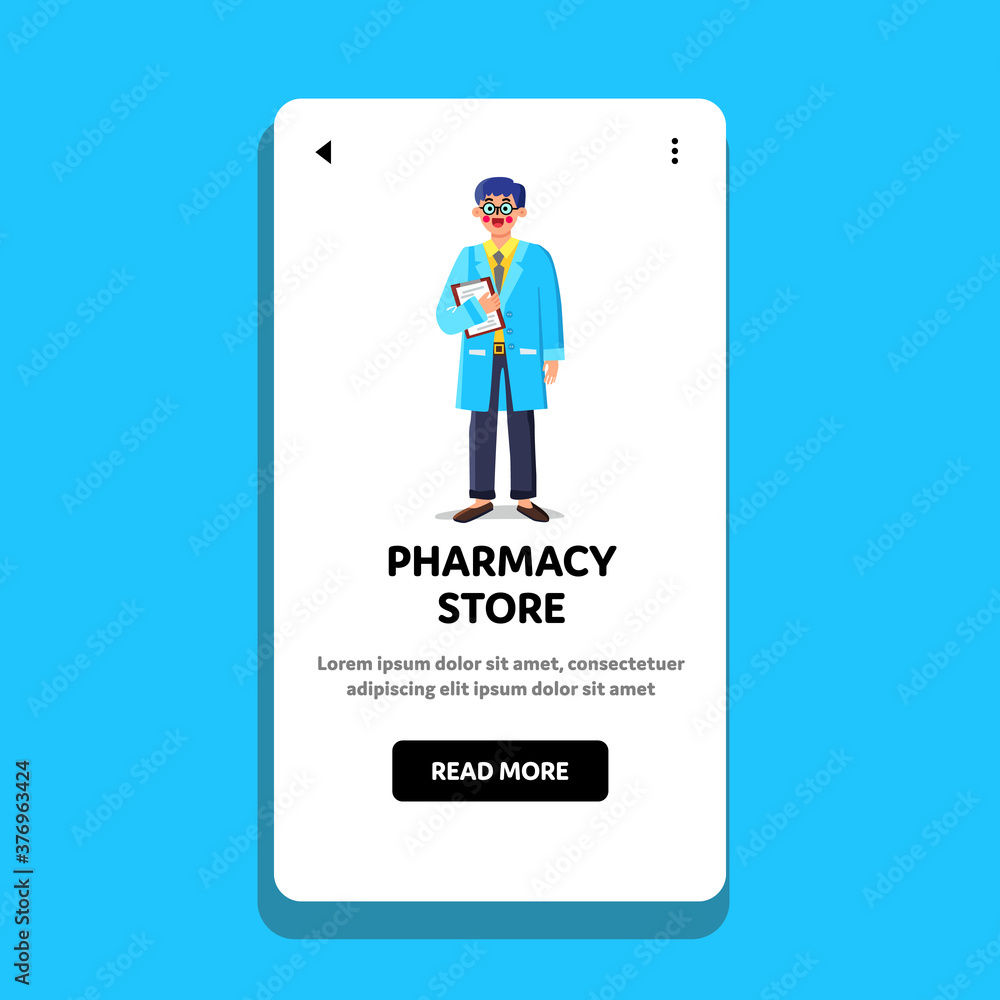 Pharmacy Store Drugstore Pharmacist Seller Vector illustration Pharmacy Store Drugstore Pharmacist Seller Vector illustration