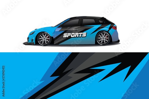 Sports car wrapping decal design