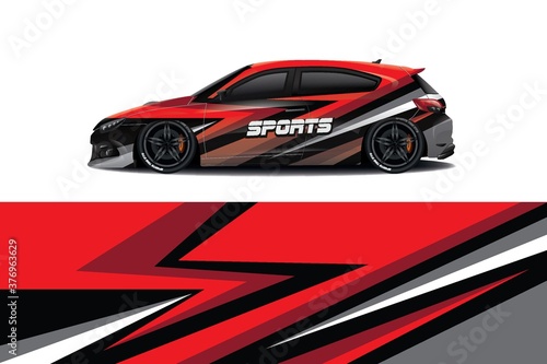 Sports car wrapping decal design