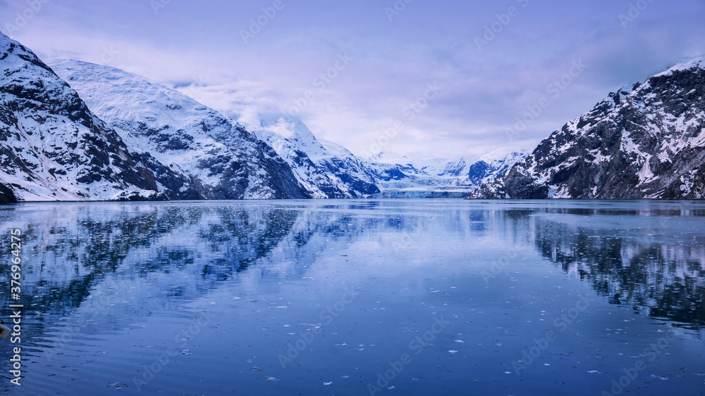 Cruise ship sailing in Glacier Bay National Park, Alaska Cruise ship sailing in Glacier Bay National Park, Alaska