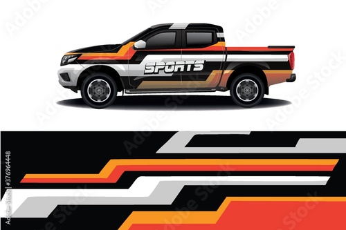 Sports car wrapping decal design