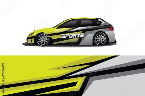 Sports car wrapping decal design