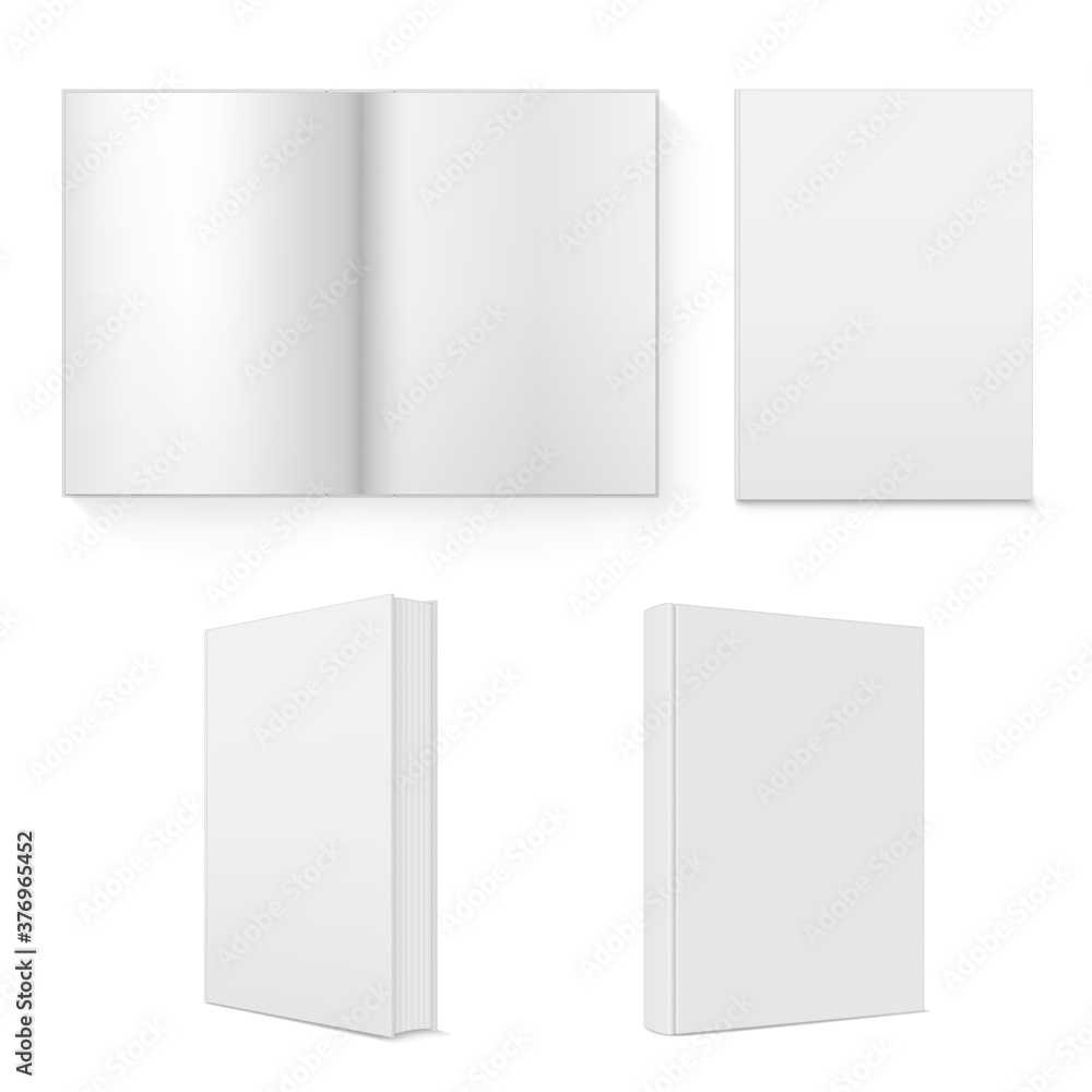 Book, copybook, textbook. schoolbook, workbook, coursebook open, closed realistic mockups set. Book, copybook, textbook. schoolbook, workbook, coursebook open, closed realistic mockups set.