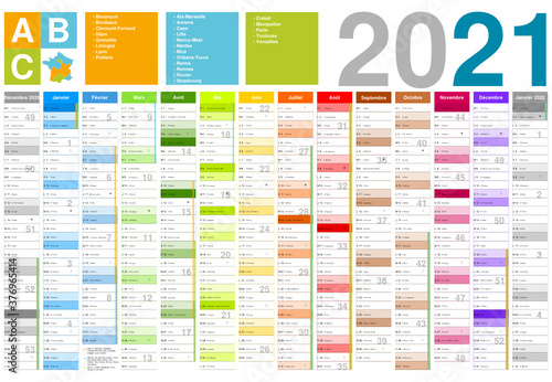 calendrier 2021 650x450mm 14 mois avec vacances scolaires officielles 2021 2022 entièrement modifiable via calques et texte arial