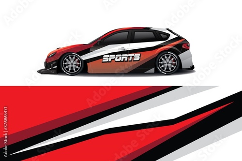 Sports car wrapping decal design