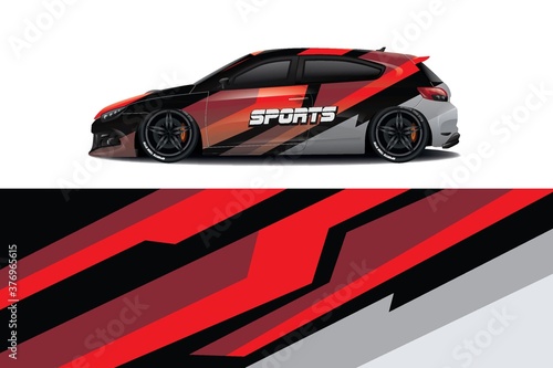 Sports car wrapping decal design