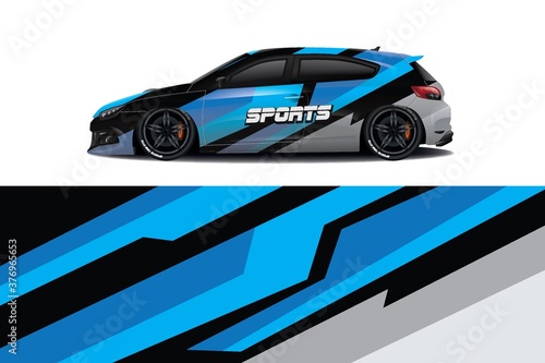 Sports car wrapping decal design