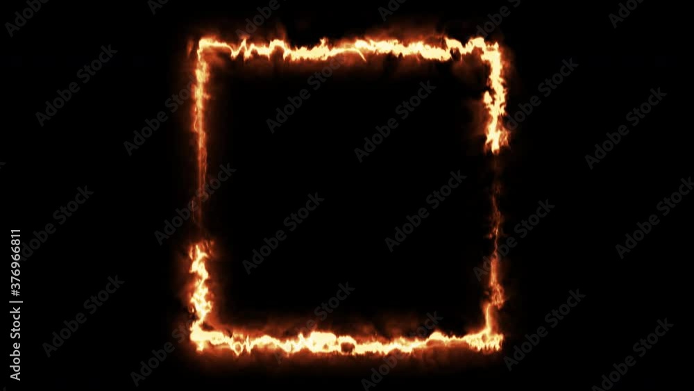 Square Fire Frame on alpha channel background. Square Fire Frame on alpha channel background.