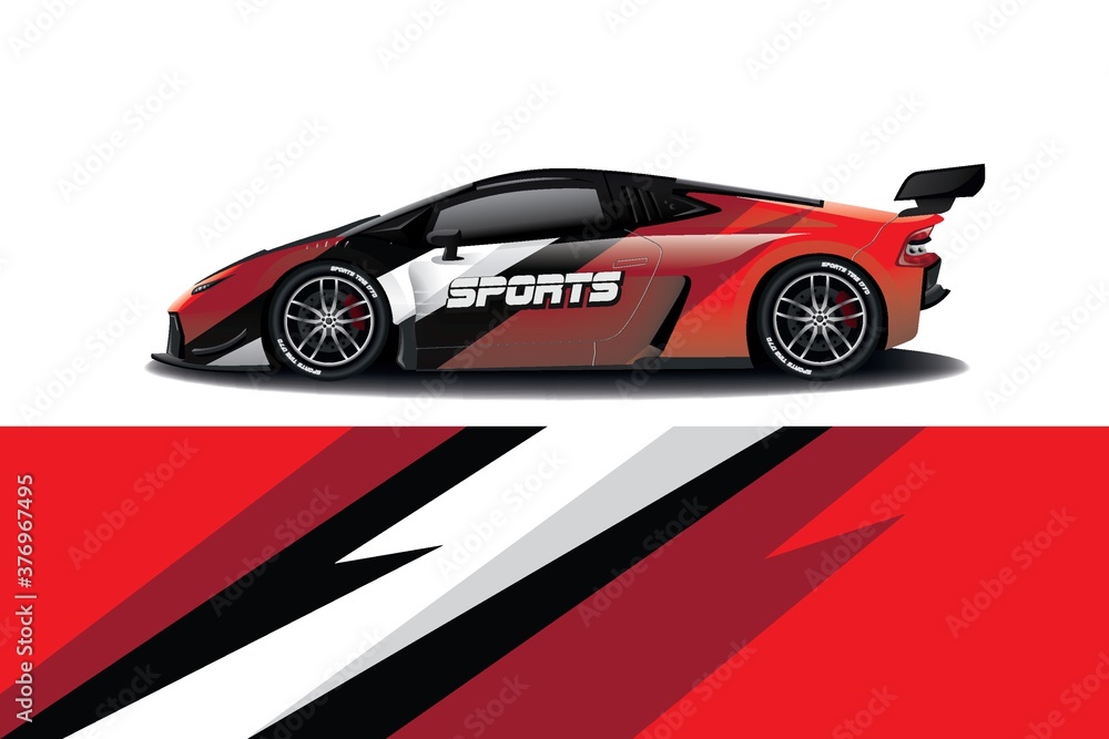 Sports car wrapping decal design