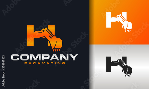 excavator letter H logo