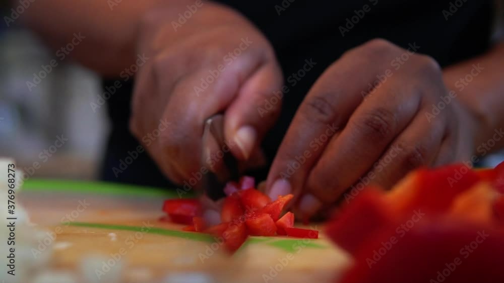 Chopping Bell Peppers Chopping Bell Peppers