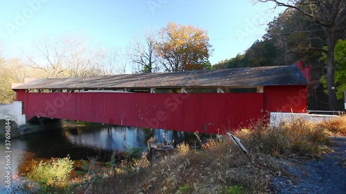 View of Geigers Covered Bridge in Pennsylvania, United States photo