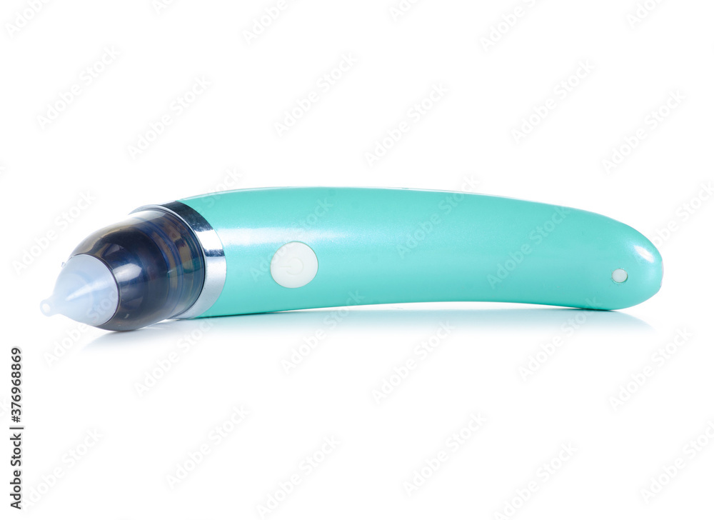 Baby electric nasal aspirator on white background isolation Baby electric nasal aspirator on white background isolation
