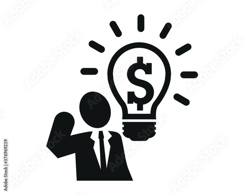 earning idea icon, man idea icon, hit upon a plan icon, idea icon