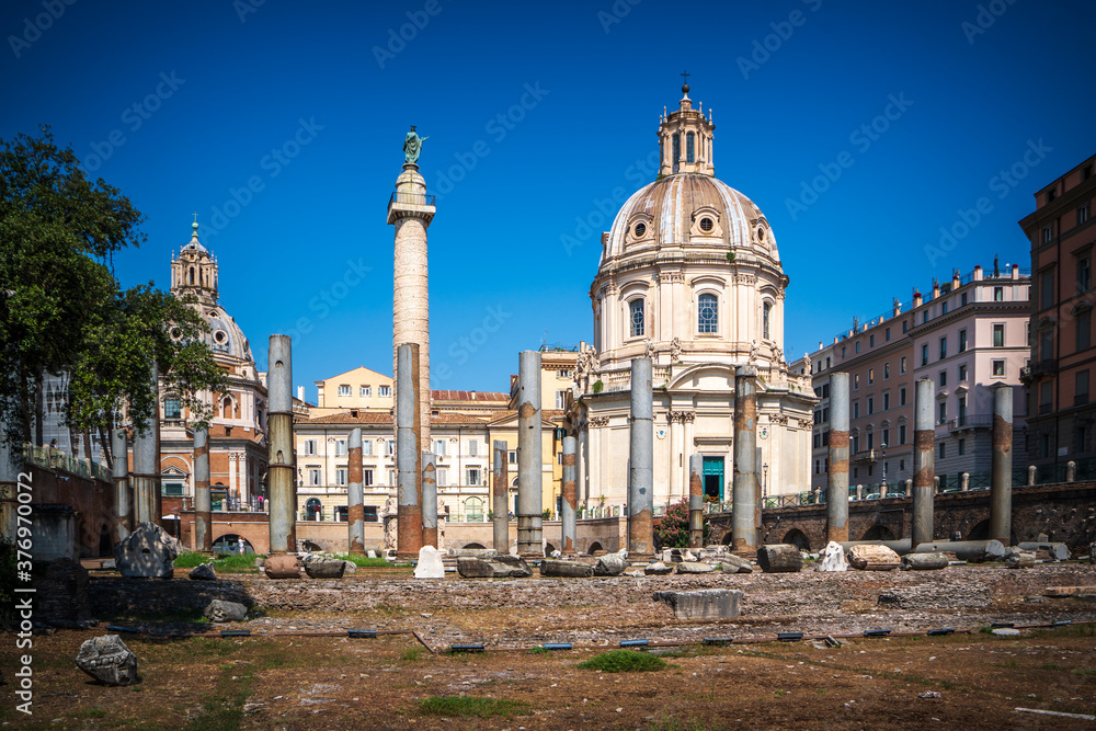 Trajan's column and Ruins of Trajan's Forum, Rome