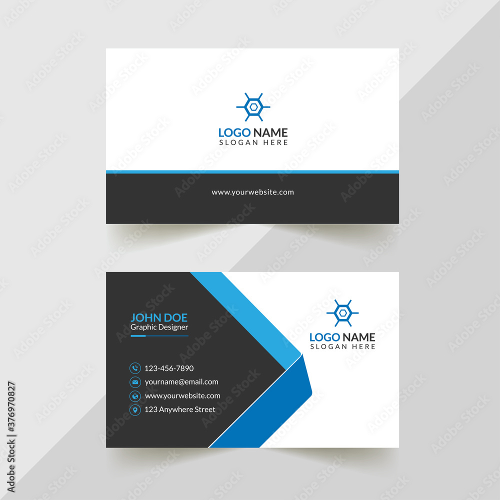 Modern Professional Business Card Template, Simple Business Card, Business  Card Design Template, Corporate Business Card Design, Colorful Business Card  Template, Creative Business Card Stock Vector | Adobe Stock