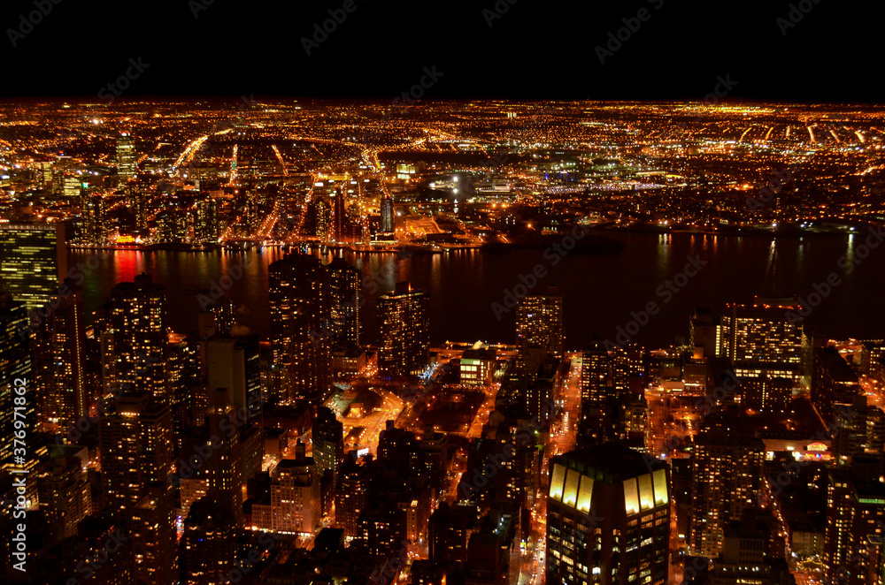 Night view of the city of New york