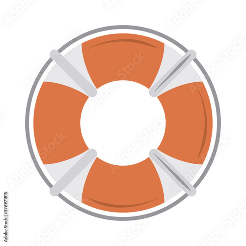summer vacation travel, lifebuoy nautical flat icon style