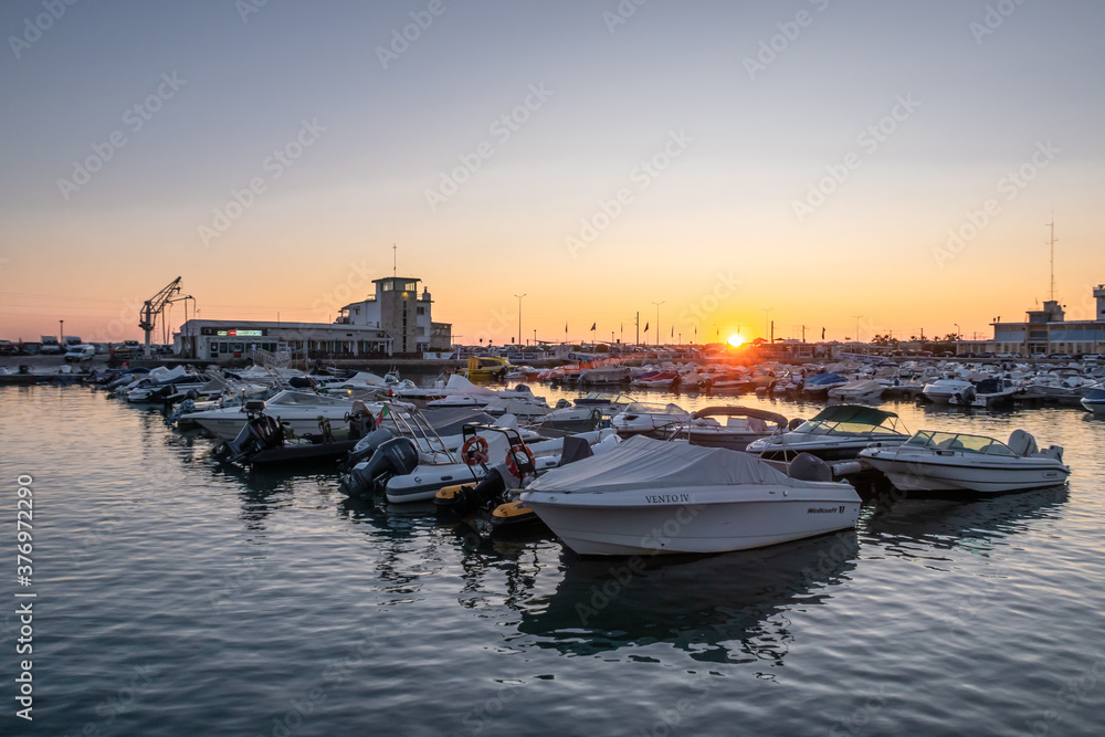 Fototapeta premium View of the Marina in Faro during the sunset, Algarve - Portugal