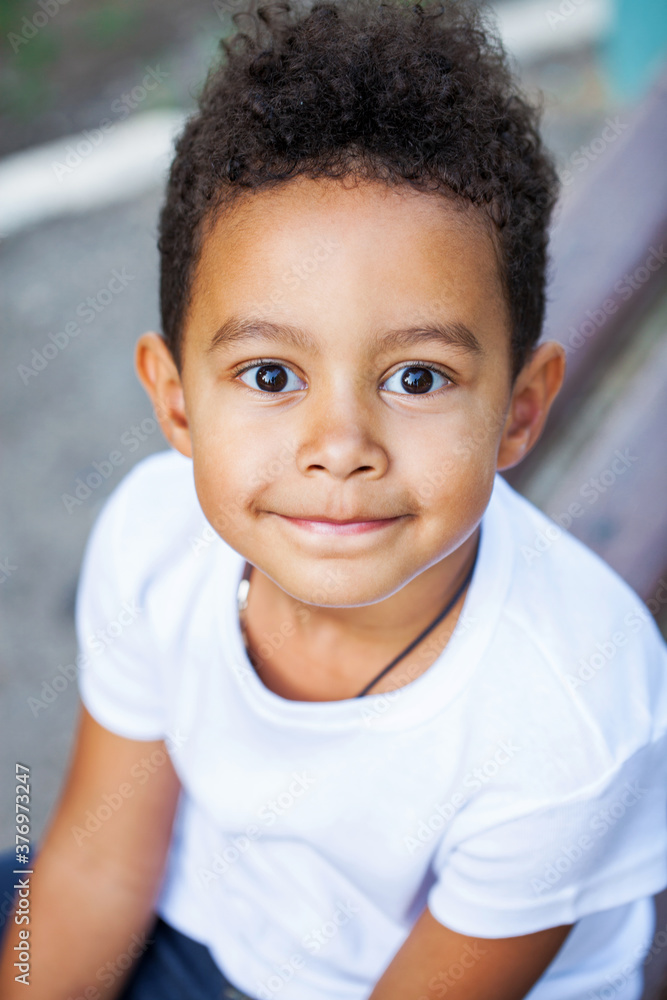 Happy young beautiful african little boy Happy young beautiful african little boy